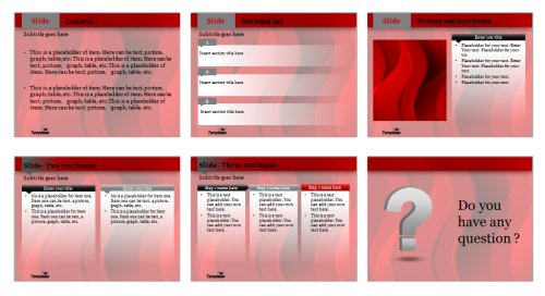 Red waves Powerpoint template