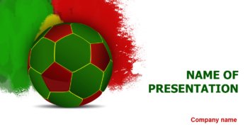 Portugal Soccer Ball PowerPoint template